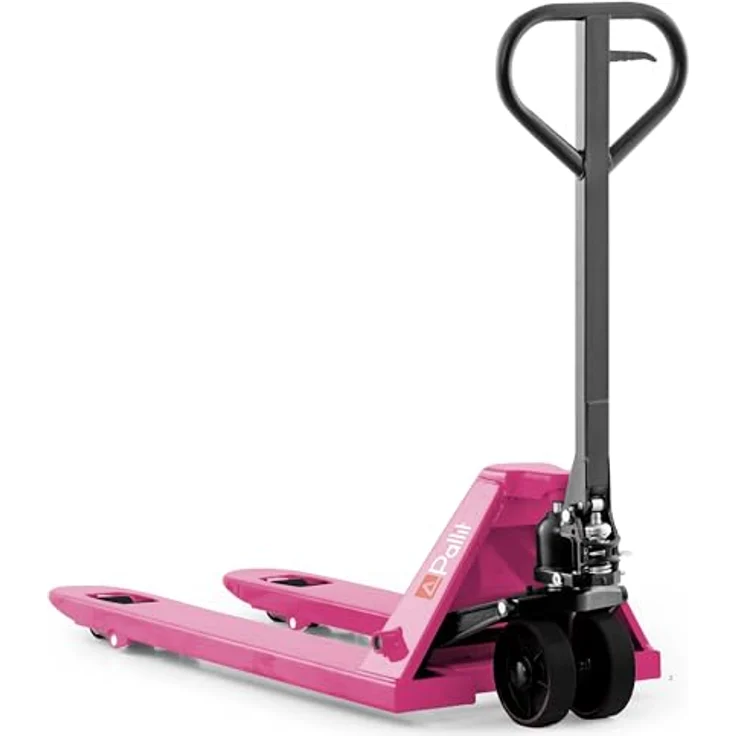 Pallit Gabelhubwagen COLOR, 2500kg Palettenwagen aus Stahl mit 1150mm Gabellänge, PU Rollen und ergonomischer Deichsel, RAL 2011 tieforange – Bild 1