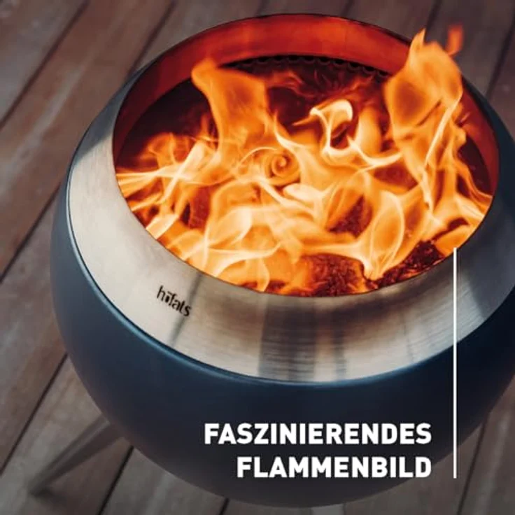höfats - Moon 45 rauchfreie Feuerschale mit Holzvergaser-Technologie, ⌀ 45 cm, Edelstahl – Bild 5