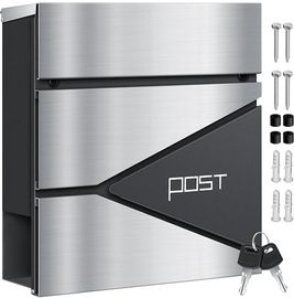 KESSER® Briefkasten anthrazit Edelstahl