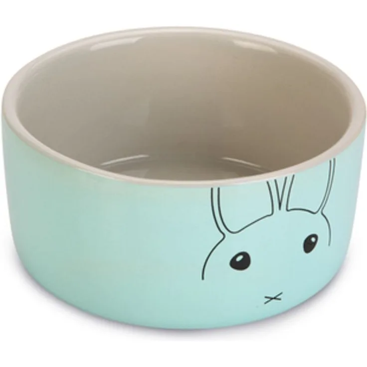 Beeztees Napf Kaninchen Napf Joela - Keramik - grau/mint - Durchm. 12x5,5 cm