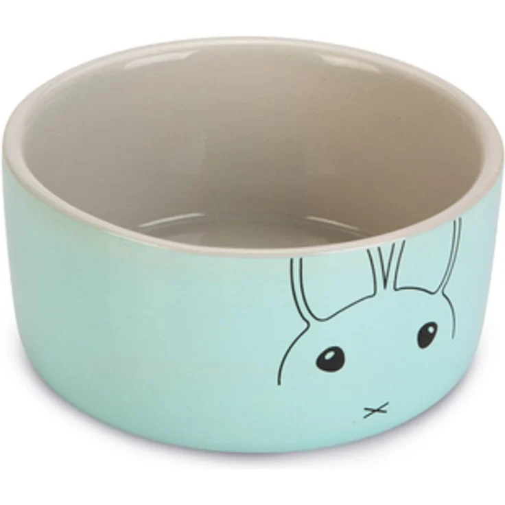 Beeztees Napf Kaninchen Napf Joela - Keramik - grau/mint - Durchm. 12x5,5 cm – Bild 1