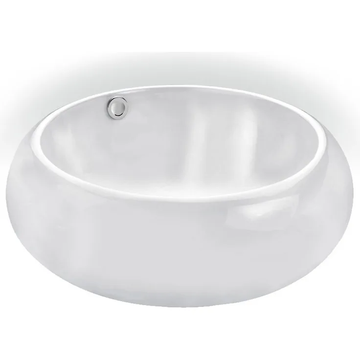 CORNAT Aufsatzwaschbecken Beja Handwaschbecken Waschtisch weiß ⌀ 50 cm