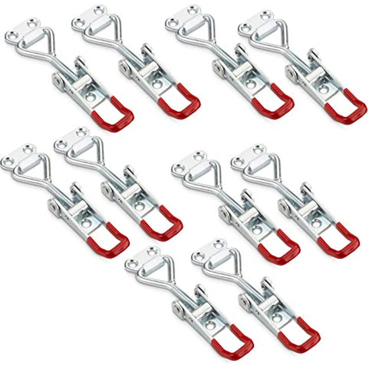 10er Set JUNKER Spannverschluss M5 (Haltekraft 165kg) Stahl verzinkt verstellbarer Hebelverschluss – Bild 1
