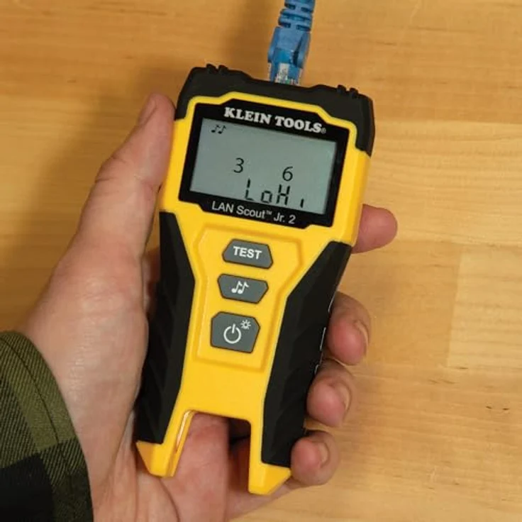 Klein Tools LAN Scout Junior 2, Multimeter und Kabeltester für CAT 5e/6/6A mit beleuchtetem Display und intuitiver Benutzeroberfläche – Bild 9