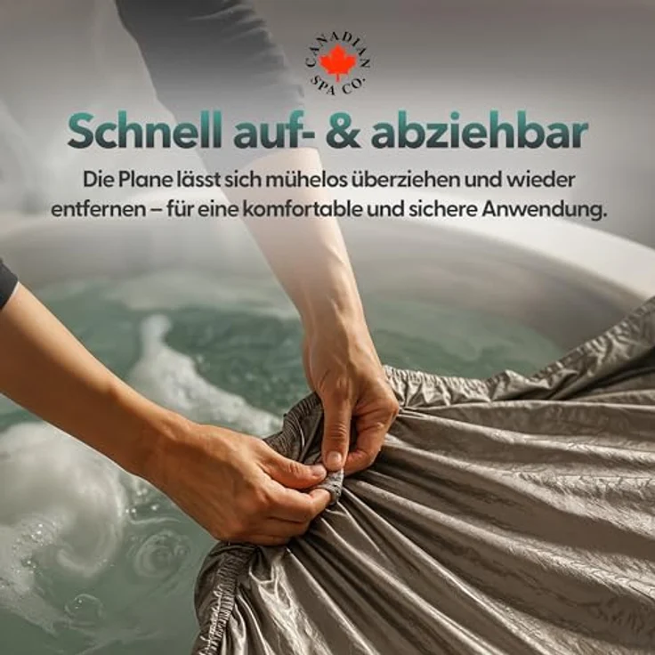 Canadian Spa Company Whirlpool-Abdeckung, Silber, Kunststoff, 200x200 cm, wasserabweisend und UV-beständig, Schutz für Spa-Abdeckung – Bild 7