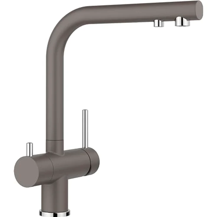 Blanco FONTAS II Filter Küchenarmatur, 3-in-1 Hochdruck Wasserhahn mit separatem Auslauf für gefiltertes Wasser, Vulkangrau – Bild 1