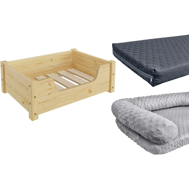 ERST-HOLZ Tierbett Gemütliches Tierbett für Katzen und Hunde 60x40 Kiefer natur, alle Größen - Preisvergleich