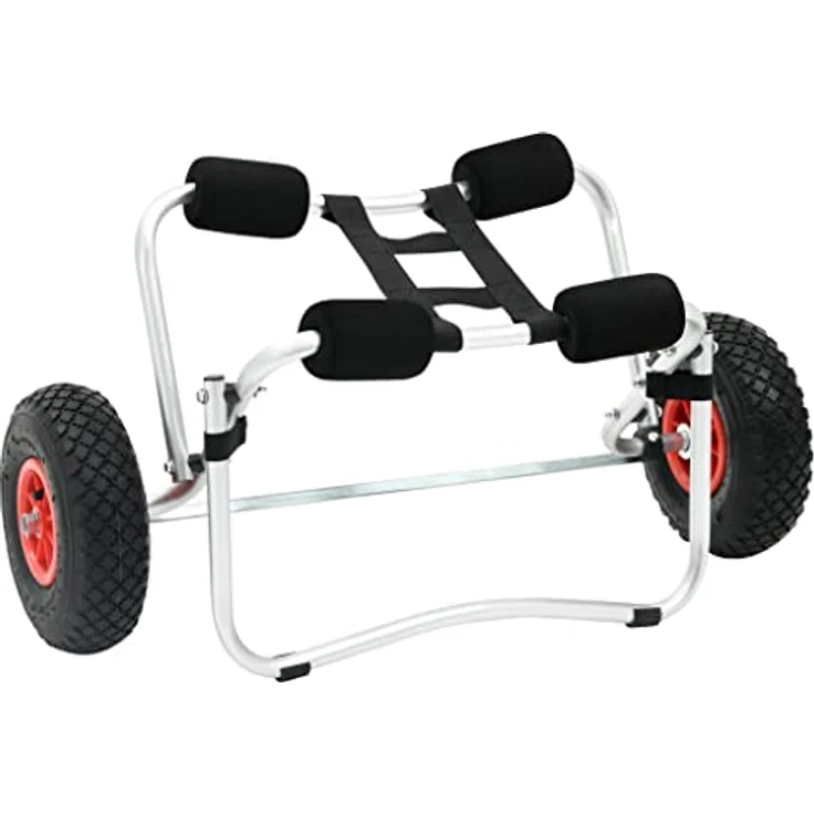 vidaXL SUP-Transportwagen Kayakwagen Aluminium, faltbar mit aufblasbaren Gummirädern, max. Belastbarkeit 70 kg – Bild 1