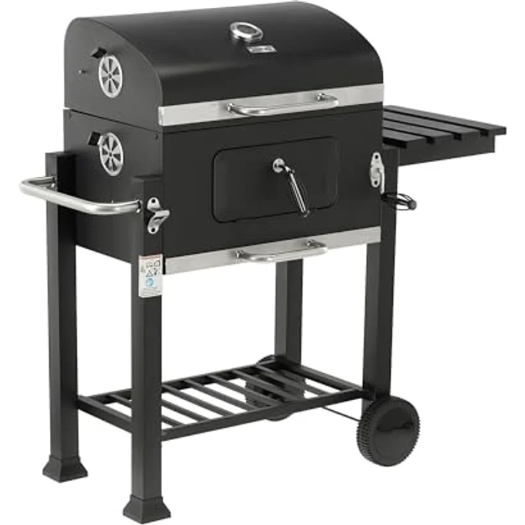 TRIZERATOP Deluxe Holzkohlegrill 54x37 cm, mobiler Grill mit Gusseisenrost und integrierter Temperaturregelung – Bild 3