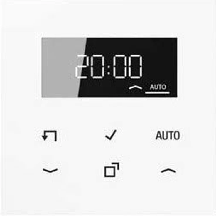 JUNG Timer Standard 6 Sens.Tast LS 1750 D WW, Zeitschaltuhr mit Echtglasfront, 6 Sensortasten, Astrofunktion und Speicher für Schaltzeiten