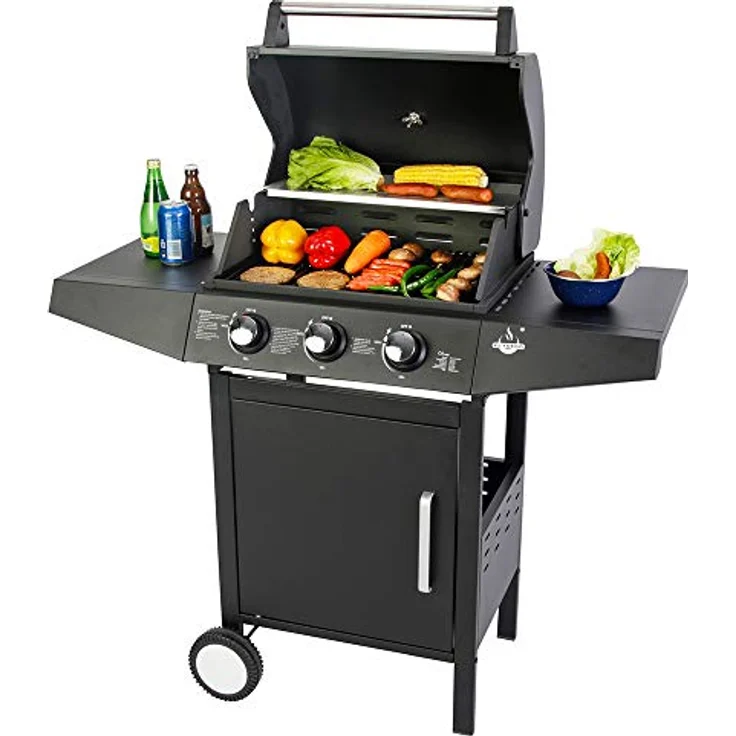 Barbecue El Fuego Gasgrill San Angelo mit 3 Brenner BBQ Grillwagen Gartengrill – Bild 3