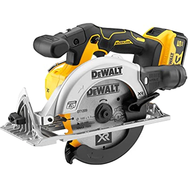 DEWALT DCS565P2 XR Bürstenlose Kreissäge, 18 V, 2 x 5,0 Ah, Li-Ion, Schwarz-Gelb – Bild 1