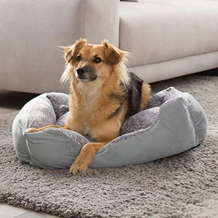 Petstuff Hundebett, Kissen herausnehmbar, flauschig, waschbar, Farb- u. Größenwahl, grau, S – Bild 2