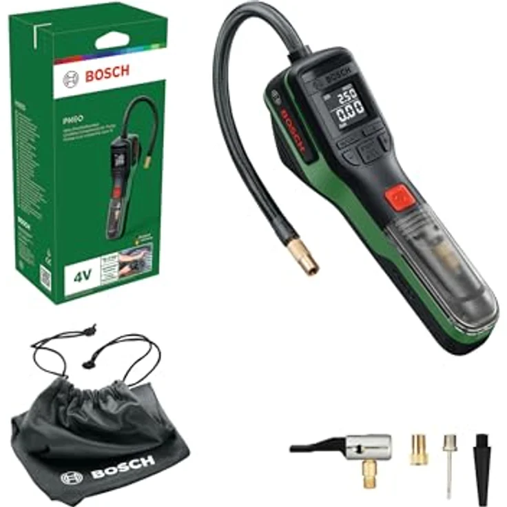Bosch Akku-Druckluftpumpe PNEO, inkl. Zubehör und Werkzeugtasche, präzises Aufblasen bis 10,3 bar mit Autostopp-Funktion – Bild 1