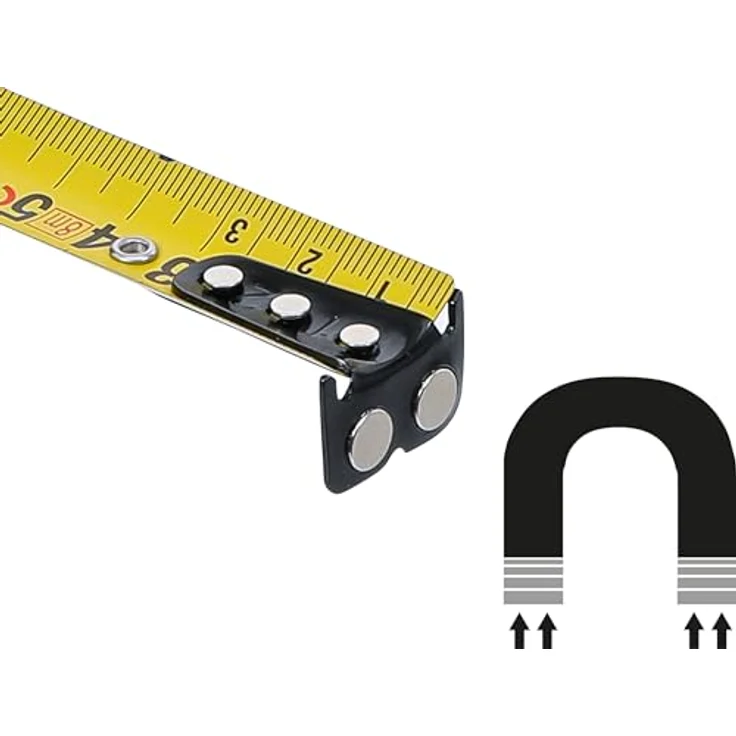 BGS 74352 Rollbandmaß | 25 mm x 8 m, gelber Bandstahl, automatischer Bandeinzug – Bild 5