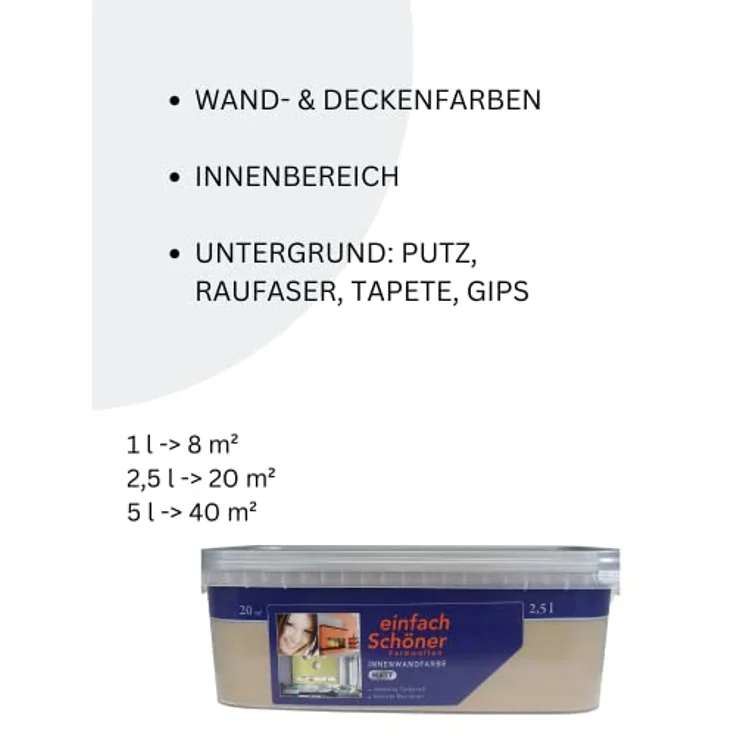 Wilckens Farben Innenwandfarbe matt, 2,5 L starke Deckkraft und intensive Farbwirkung – Bild 3