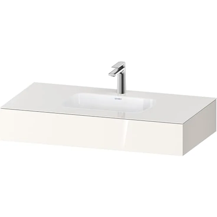Duravit Qatego Einbauwaschtisch mit Konsole, 1000x550x170mm, sanitärkeramisch, Weiß Hochglanz, wandhängend
