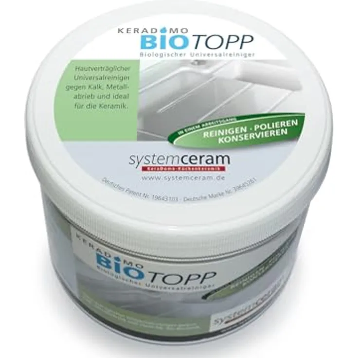 Systemceram BioTopp, Küchenreiniger für Keramikspülen ohne CleanPlus, 350 ml mit Schwamm
