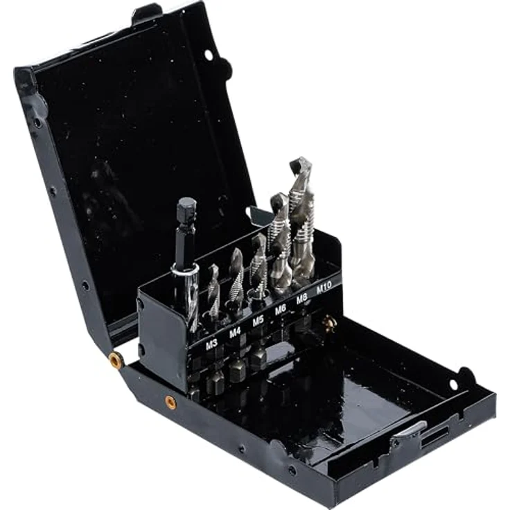 BGS technic HSS-G Bohrer-/Gewindeschneider-Satz, 7-tlg. mit magnetischem Bithalter, für M3 bis M10 Gewindegrößen – Bild 2