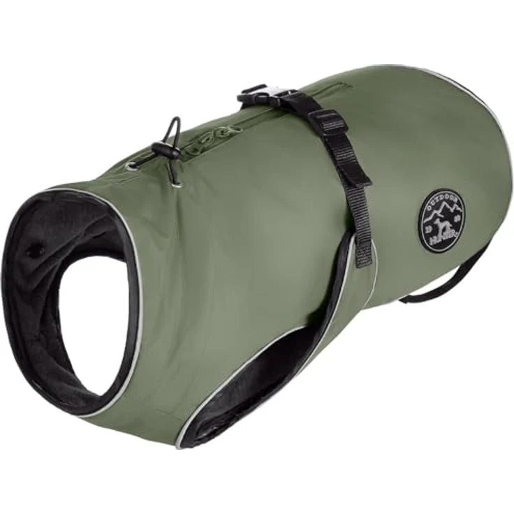 HUNTER Hundemantel Uppsala 2in1, Khaki, Größe 40 mit reflektierenden Paspeln und herausknüpfbarem Innenfutter – Bild 1