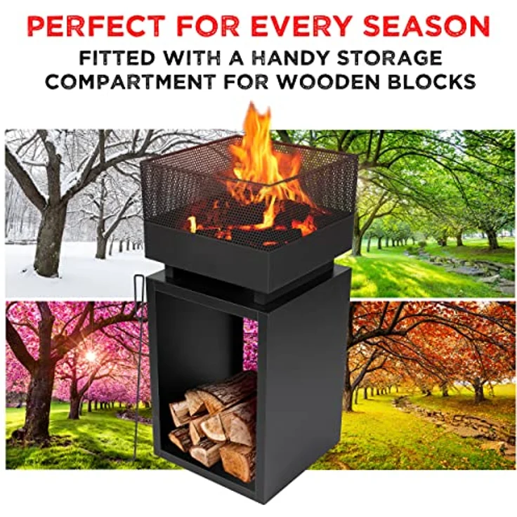 BBQ Collection Feuerkorb, Aluminium, Schwarz, One Size – Bild 4