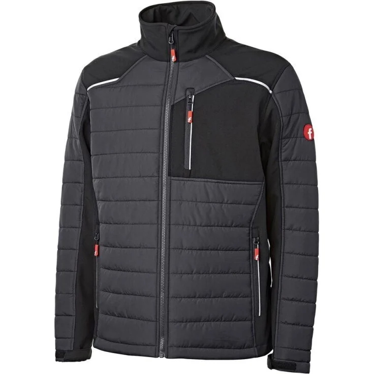 FORTIS Hybrid-Steppjacke schwarz Gr. M, Arbeitsjacke mit Steppzonen und Softshell, wärmeisolierend, atmungsaktiv, verstellbar