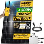 EPP.Solar® 1000W Balkonkraftwerk 800W komplett Steckdose - Bifaziale Glas/Glas Solarmodule, upgradebarer HMS Wechselrichter 800W, Schwarz