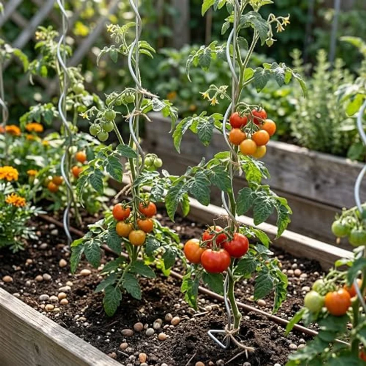 Relaxdays Tomaten Spiralstab, verzinkter Stahl, Silber, 20er Pack, 150 cm, wetterfest und robust – Bild 2
