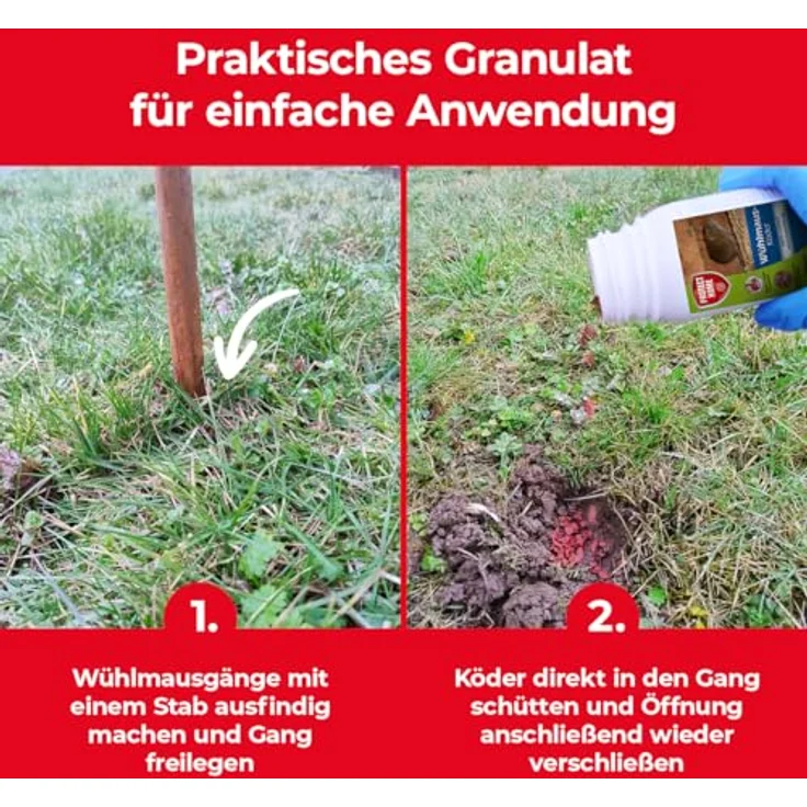 PROTECT HOME Wühlmaus-Köder, Fraßköder auf Karottenbasis für effektive Bekämpfung von Wühlmäusen, 90 g Dose – Bild 4