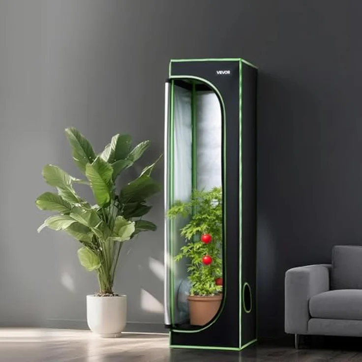 VEVOR Growzelt 40x40x160 cm, Indoor-Pflanzenzelt mit 600D hochreflektierendem Mylar, Beobachtungsfenster, Bodenwanne & Reißverschluss, für Obst, Blumen & Gemüse – Bild 8