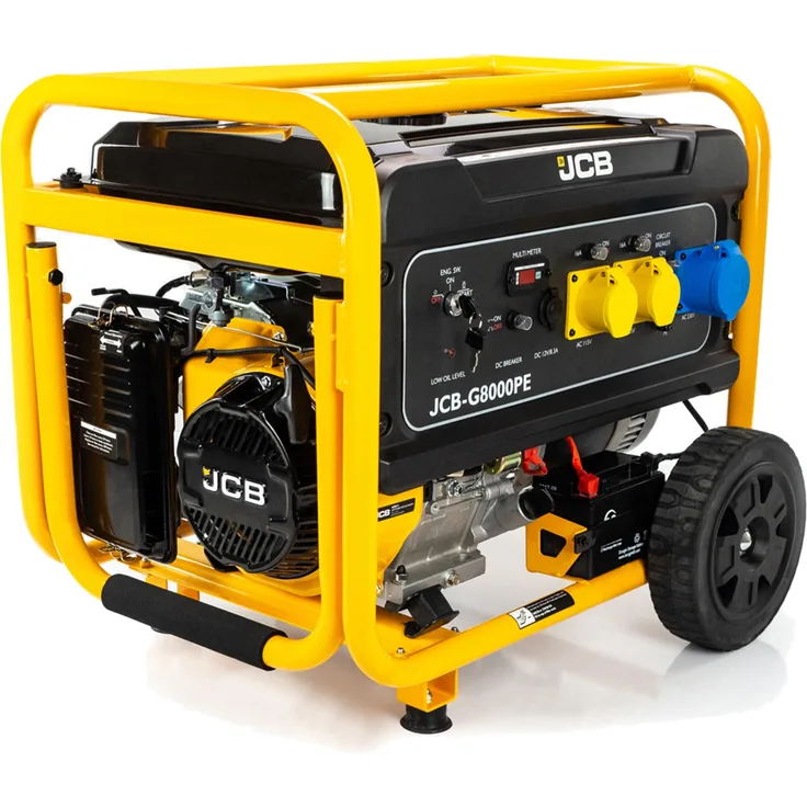JCB Benzin-Stromgenerator G8000PE, 7900W (7,9 kW), 15 PS, E-Start, AVR, kompakt und mobil
