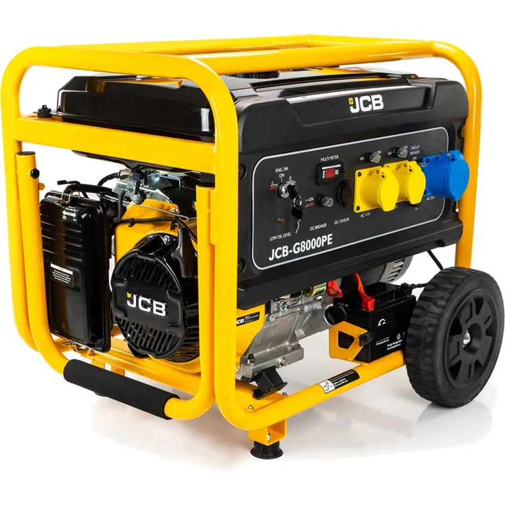 JCB Benzin-Stromgenerator G8000PE, 7900W (7,9 kW), 15 PS, E-Start, AVR, kompakt und mobil