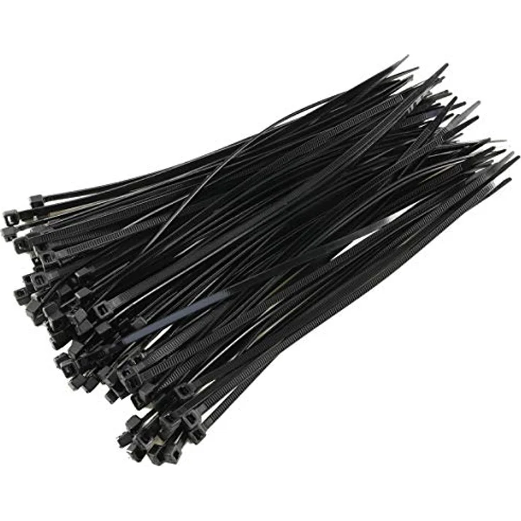 Kabelbinder 200mm x 3,5mm, schwarz 100er Pack, hohe Zugkraft, UV fest – Bild 2