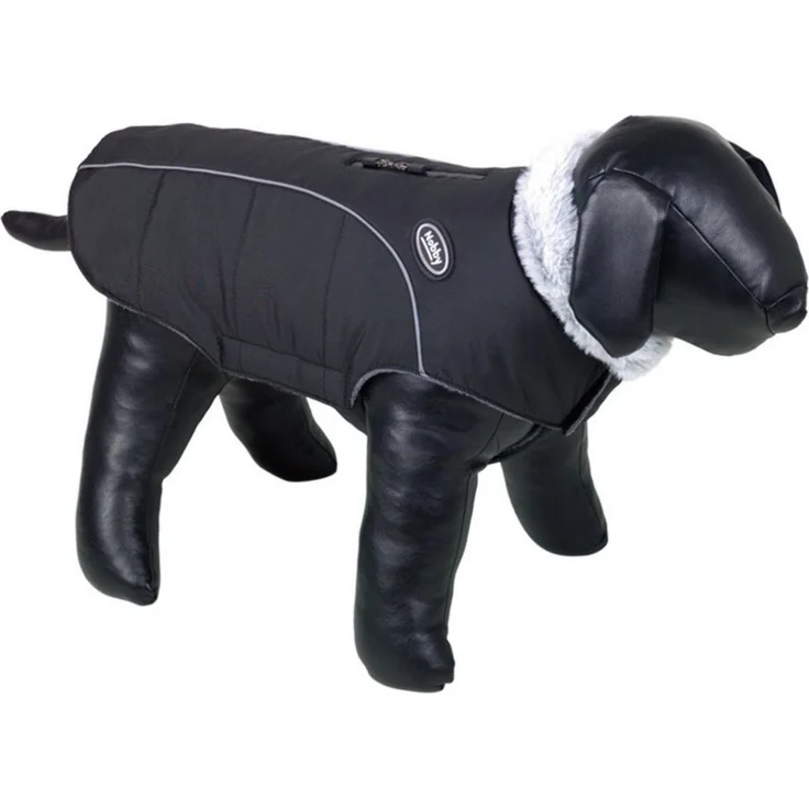 Nobby Hundepullover Alva, schwarzer Hundepullover aus wasser- und windabweisender Kunstfaser mit kuscheliger Fleece-Fütterung, waschbar bis 30°C Handwäsche