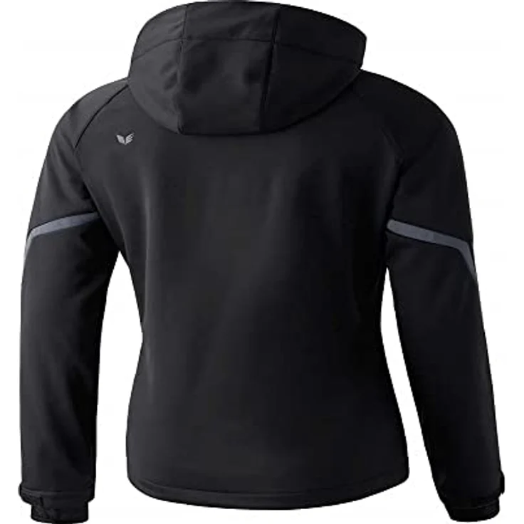 Erima Damen Softshelljacke Function, Atmungsaktiver Schutz, abnehmbare Kapuze, reflektierende Brusttasche, schwarz – Bild 2