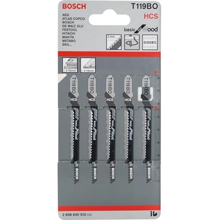 Bosch Professional Stichsägeblatt (5 Stück, für Weichholz und Platten bis zu 50 mm, Zubehör für Stichsäge) – Bild 2