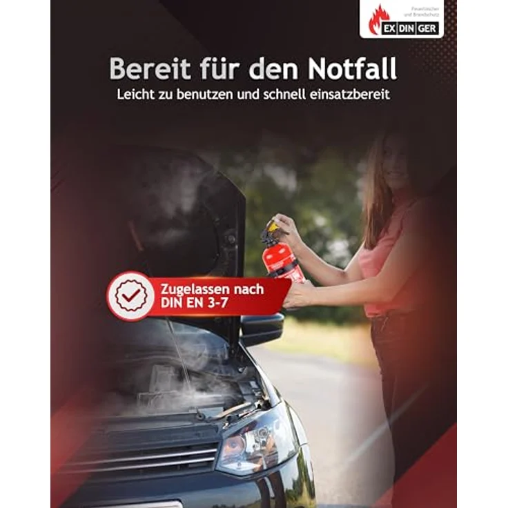 kompakter BC Pulver-Autofeuerlöscher gemäß DIN EN 3-7 (1 kg) - Exdinger – Bild 4