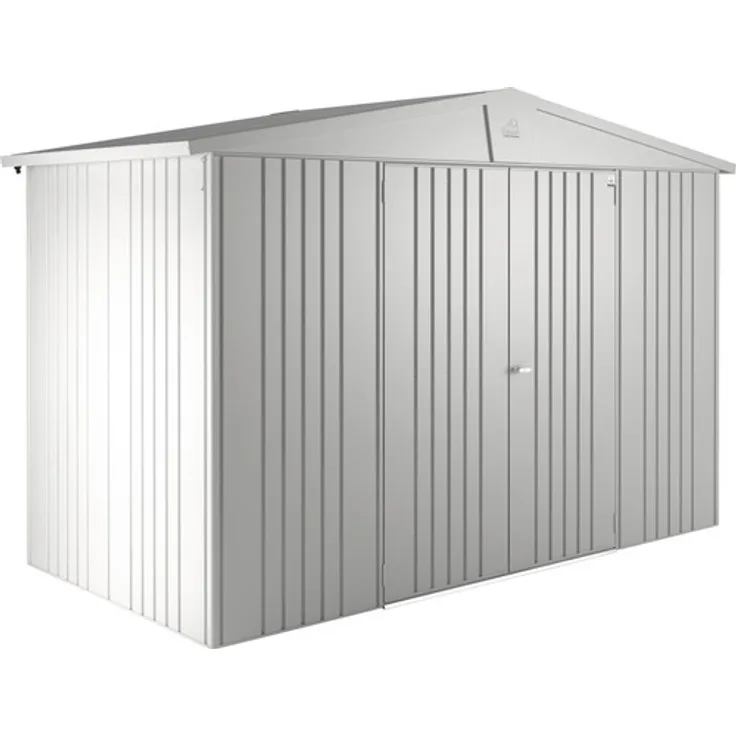 Biohort Gerätehaus Europa 4A 316 x 156 cm silber-metallic, feuerverzinkter Stahl, wetterfest, Doppeltür