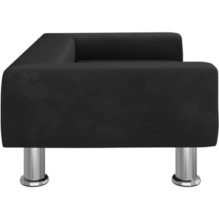 vidaXL Hundekorb Hundebett Schwarz 70x45x26,5 cm Samt Körbchen Hundesofa – Bild 4
