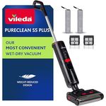 Vileda PureClean S5 Plus | Kabelloser Nass- und Trockensauger mit 100% Trennung von schmutzigem und sauberem Wasser | Selbstreinigungsfunktion | Zubehör (2 Rollen und 2 Filter)