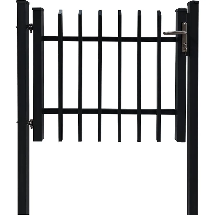 JUNGELMAR Einzeltor Porto mit Pfosten z. Einbetonieren 1200x1000mm, langlebig und korrosionsbeständig aus Aluminium
