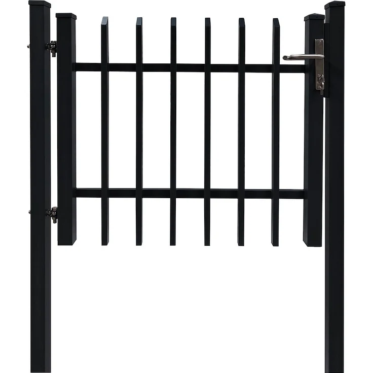 JUNGELMAR Einzeltor Porto mit Pfosten z. Einbetonieren 1200x1000mm, langlebig und korrosionsbeständig aus Aluminium