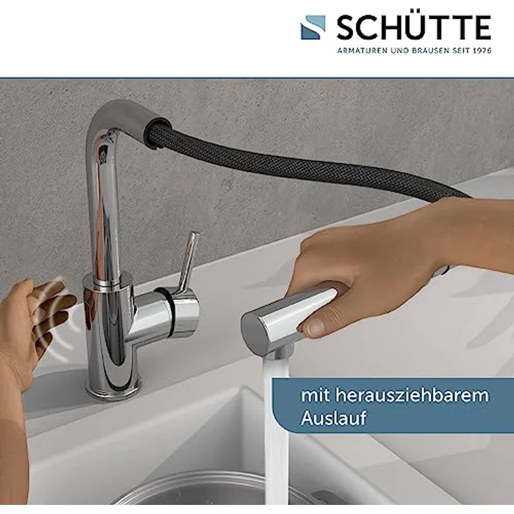 Schütte Spültischarmatur VITAL, Infrarottechnologie mit Cold-Start-Funktion, 360° schwenkbar, Eco-Click-Funktion, ausziehbarer Brauseschlauch – Bild 9