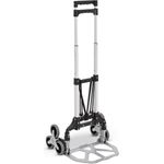 Juskys Treppensackkarre, Alu, bis 80 kg belastbar, klappbar, für Treppen, mit Seilen, Grau/Schwarz