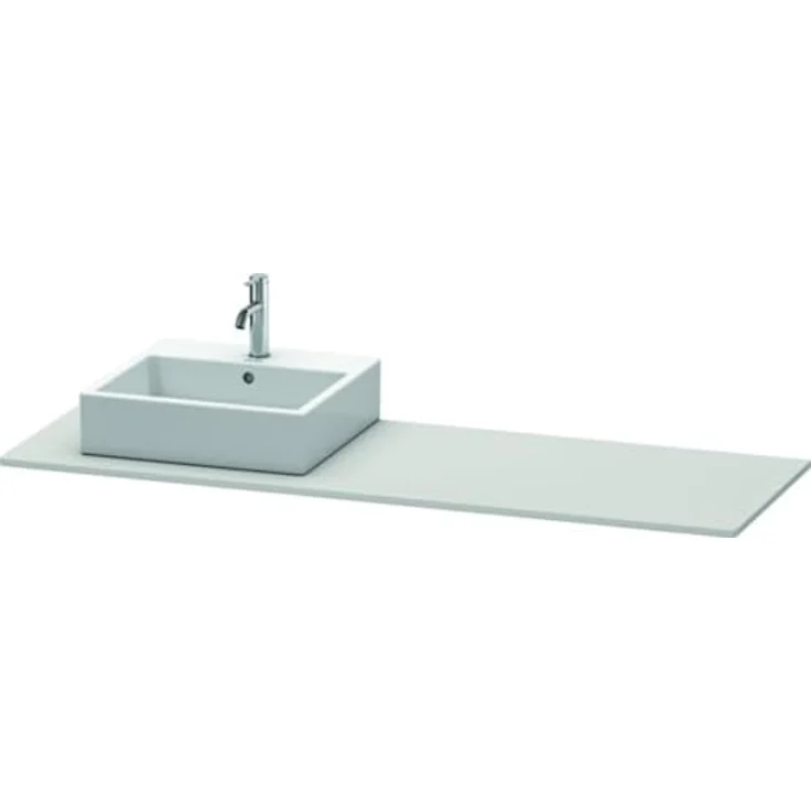 Duravit XSquare Konsole 060H 1600x 550 mm Nordic Weiß Seidenmatt Lack, 1 Ausschnitt links – Bild 1