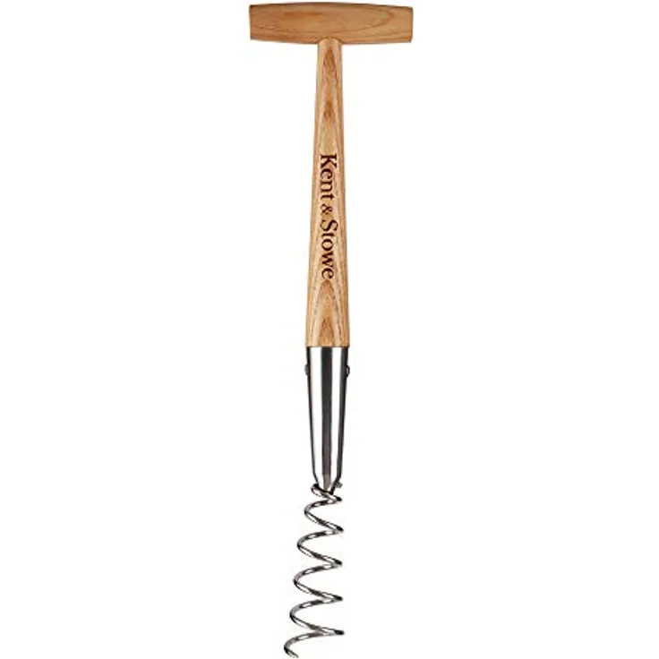 Kent & Stowe Löwenzahnzieher – Löwenzahn Entferner aus hochwertigem Edelstahl, Unkrautentferner mit Stiel aus Eschenholz, Länge: 38 cm