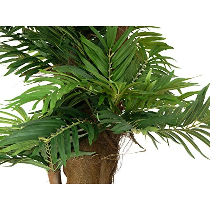 EUROPALMS Areca Palme, Kunstpflanze 140cm mit Palmfaserstamm und textilen Blättern – Bild 3