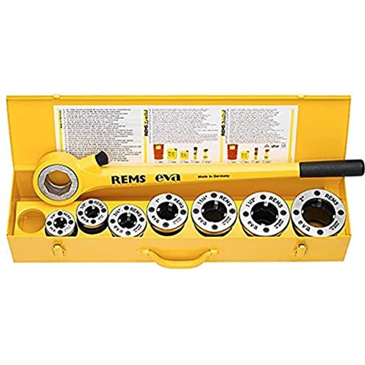 REMS EVA – SCHNEIDEISEN Set, Professionelle Gewinde manuell für 1/2, 3/4 und 1 Zoll – Bild 1
