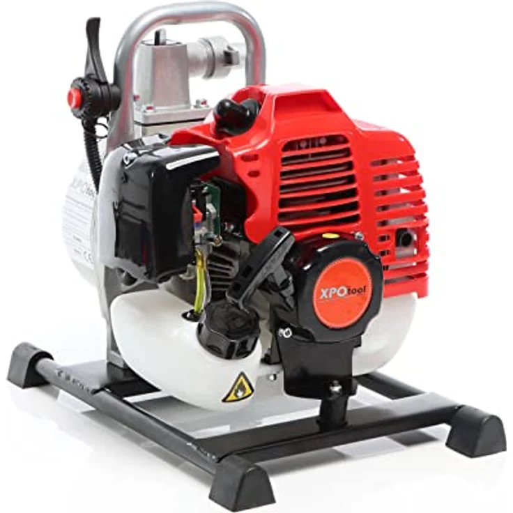 XPOtool Benzin Wasserpumpe 1,4 kW, 8.000 l/h Förderleistung, 30 m Förderhöhe, 25,4 mm Anschluss (1"), 2-Takt-Motor, geeignet für Garten und mobile Anwendungen – Bild 3