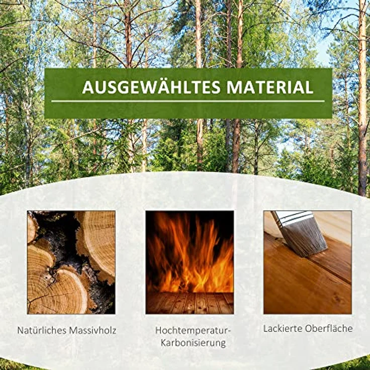 Outsunny Blumenständer Pflanzenregal 6 Ebenen, vierstufige Blumentreppe aus massivem verkohltem Holz, platzsparendes Design für Innen- und Außenbereich, 98 x 28 x 96,5 cm – Bild 5
